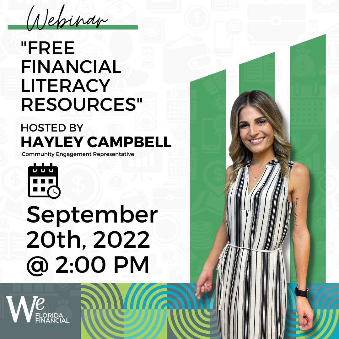 Webinar - Free financial literacy resources   hosted by Hayley Campbell September 20th 2022 @2:00 PM