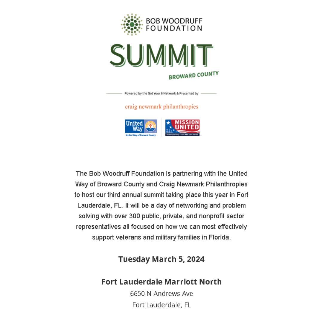 Bob Woodruff Foundation & United Way of Broward County’s Veterans Summit