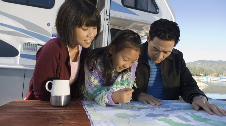 Family planning trip on RV.