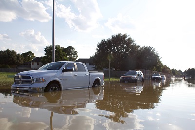 cars in flood water during Hurricane Harvey